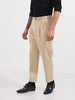 Men's Khaki Relaxed Fit Solid Casual Trousers