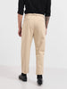 Men's Khaki Relaxed Fit Solid Casual Trousers