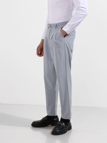 Men's Blue Relaxed Fit Utility Textured Trousers