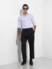 Men's Grey Relaxed Fit Textured Utility Trousers