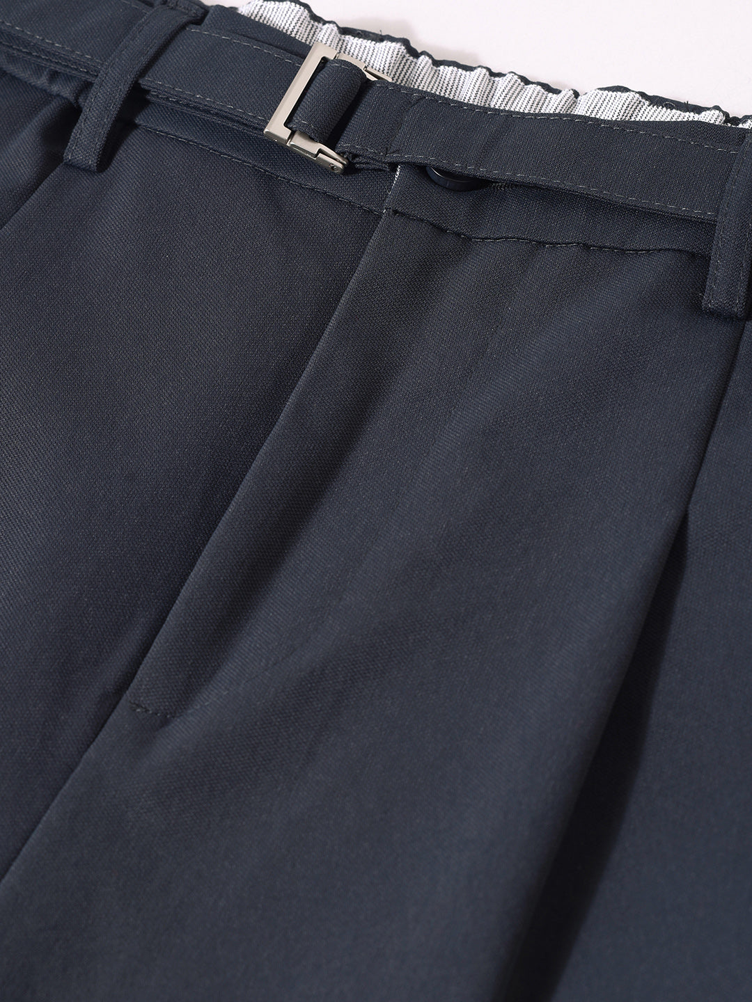 Men's Grey Relaxed Fit Textured Utility Trousers