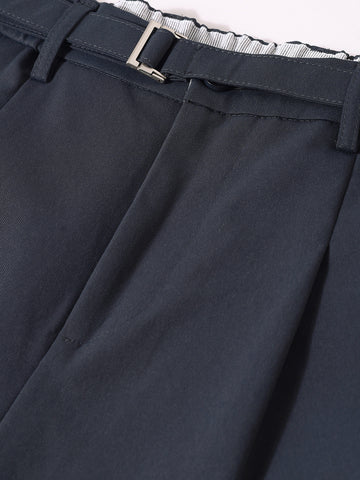Men's Grey Relaxed Fit Textured Utility Trousers