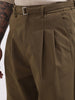 Men's Brown Relaxed Fit Textured Utility Trousers