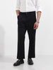 Men's Black Relaxed Fit Textured Utility Trousers
