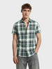 Men's Green Slim Fit Checked Casual Shirt