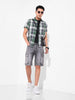 Men's Green Slim Fit Checked Casual Shirt