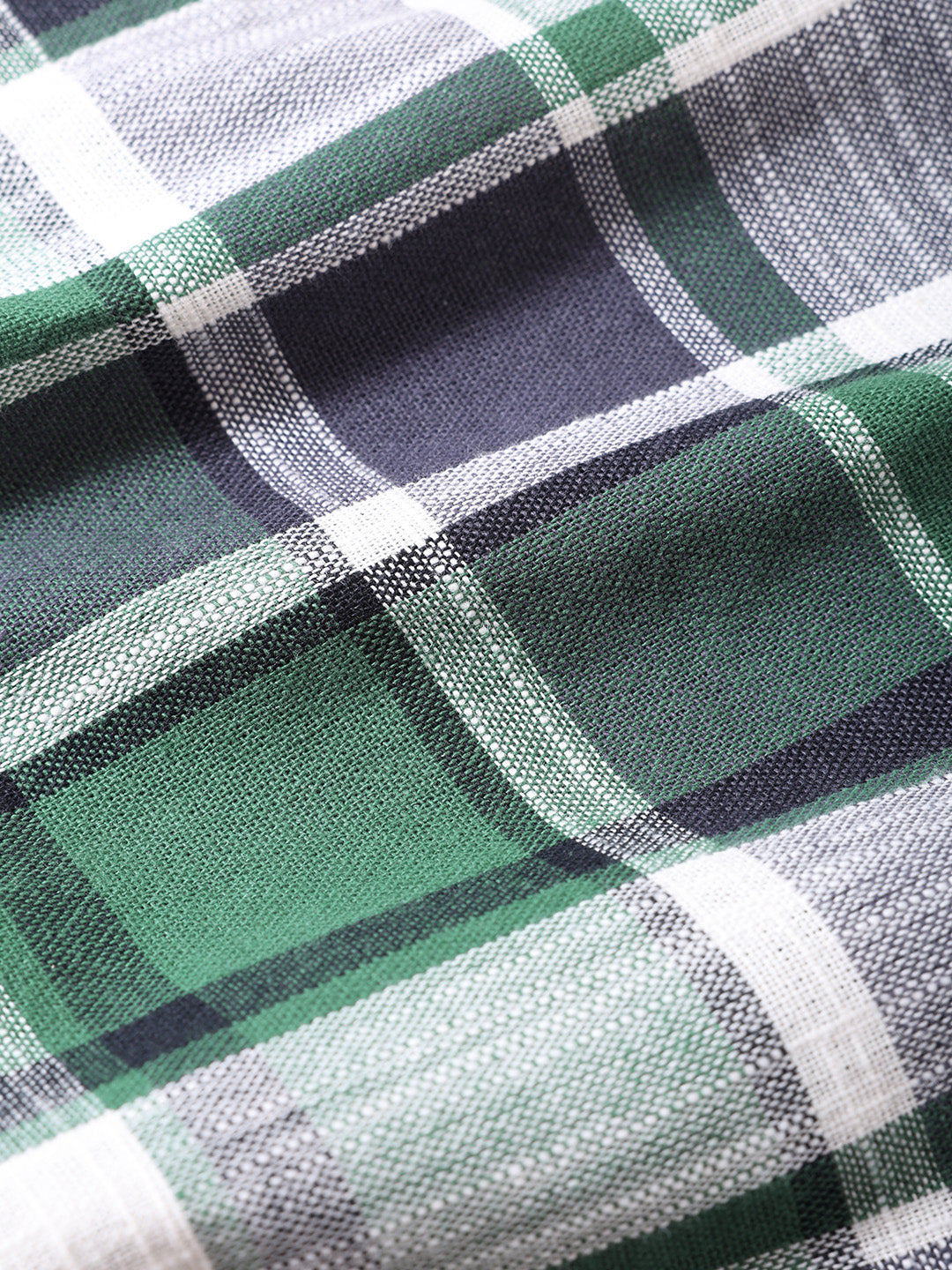Men's Green Slim Fit Checked Casual Shirt
