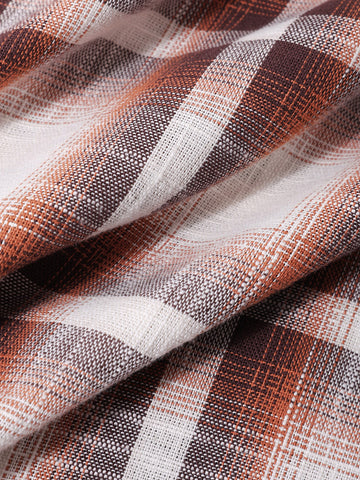 Men's Brown Slim Fit Checked Casual Shirt
