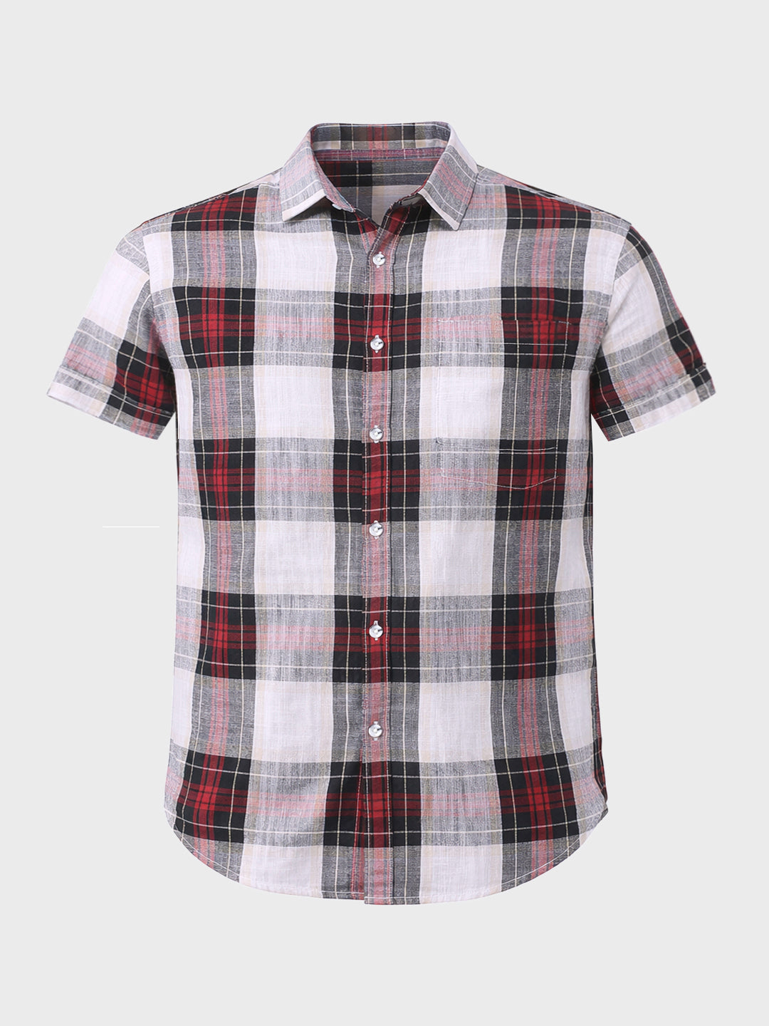 Men's White Slim Fit Checked Casual Shirt