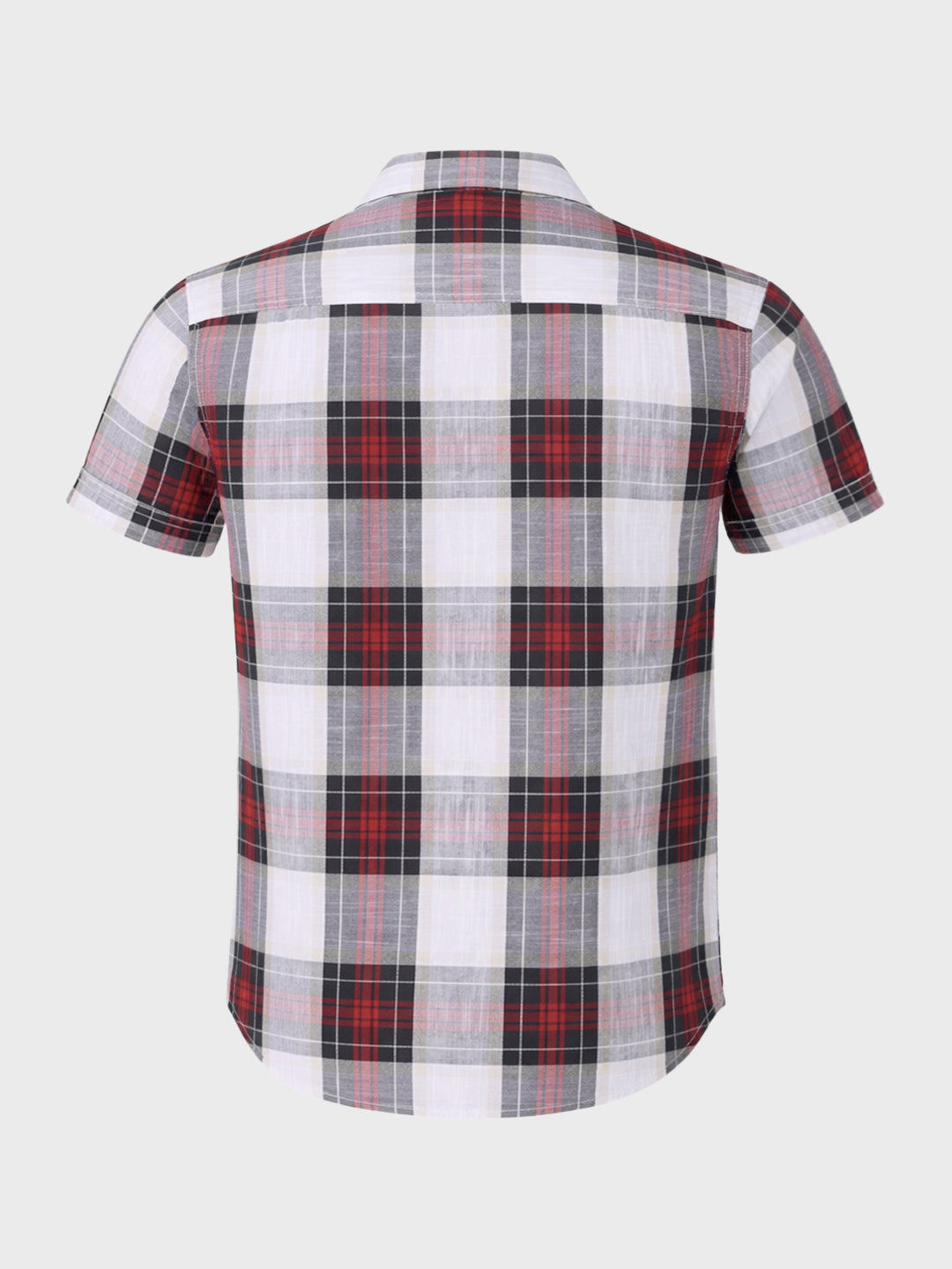 Men's White Slim Fit Checked Casual Shirt