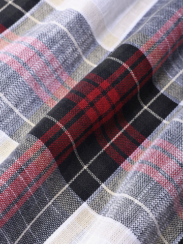 Men's White Slim Fit Checked Casual Shirt