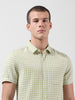 Men's Green Slim Fit Checked Casual Shirt