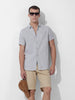 Men's Grey Slim Fit Checked Casual Shirt