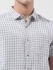 Men's Grey Slim Fit Checked Casual Shirt