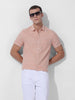 Men's Orange Slim Fit Checked Casual Shirt
