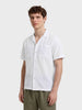 Men's White Relaxed Fit Geometric Resort Shirt