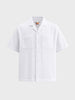 Men's White Relaxed Fit Geometric Resort Shirt