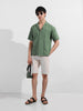 Men's Green Relaxed Fit Geometric Print Resort Wear Shirt