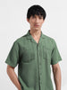 Men's Green Relaxed Fit Geometric Print Resort Wear Shirt