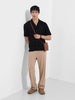 Men's Black Relaxed Fit Geometric Resort Wear Shirt