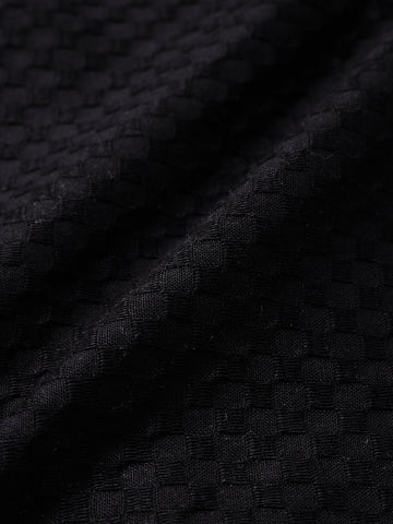 Men's Black Relaxed Fit Geometric Resort Wear Shirt