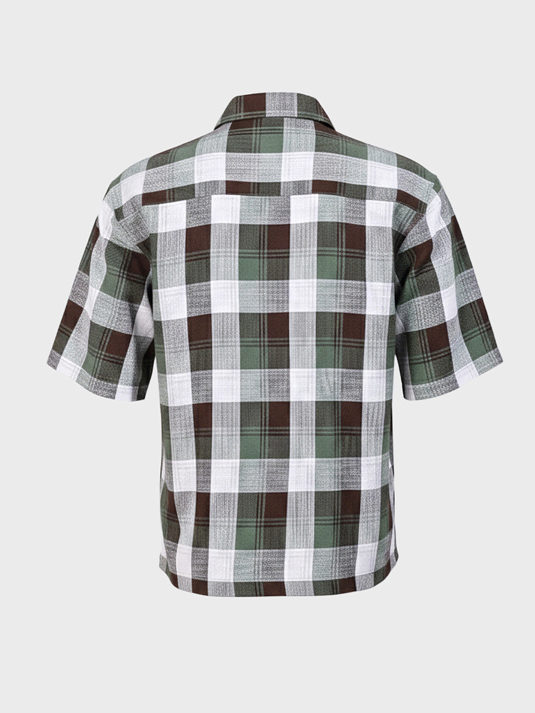 Men's Green Oversized Fit Embroidered Resort Wear Shirt