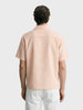 Men's Orange Oversized Fit Embroidered Resort Wear Shirt