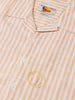 Men's Orange Oversized Fit Embroidered Resort Wear Shirt