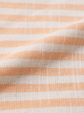 Men's Orange Oversized Fit Embroidered Resort Wear Shirt