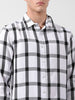 Men's White Regular Fit Checked Casual Shirt