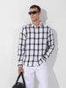 Men's White Regular Fit Checked Casual Shirt