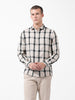 Men's Grey Regular Fit Checked Casual Shirt