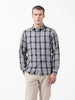 Men's Grey Regular Fit Checked Casual Shirt