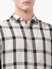 Men's Grey Regular Fit Checked Casual Shirt