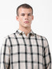 Men's Grey Regular Fit Checked Casual Shirt