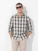 Men's Grey Regular Fit Checked Casual Shirt