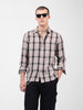 Men's Beige Regular Fit Checked Casual Shirt