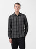 Men's Grey Regular Fit Checked Casual Shirt