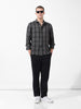 Men's Grey Regular Fit Checked Casual Shirt