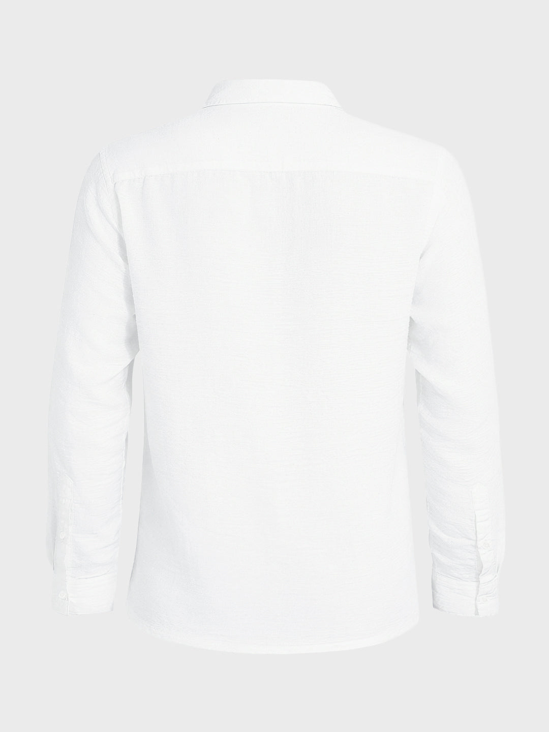 Men's White Regular Fit Casual Solid Shirt