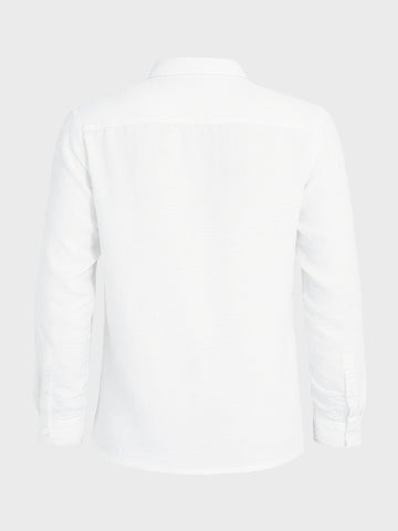 Men's White Regular Fit Casual Solid Shirt