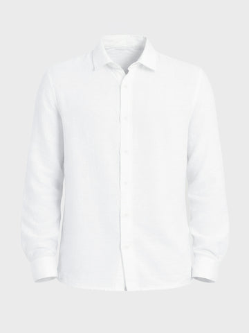 Men's White Regular Fit Casual Solid Shirt