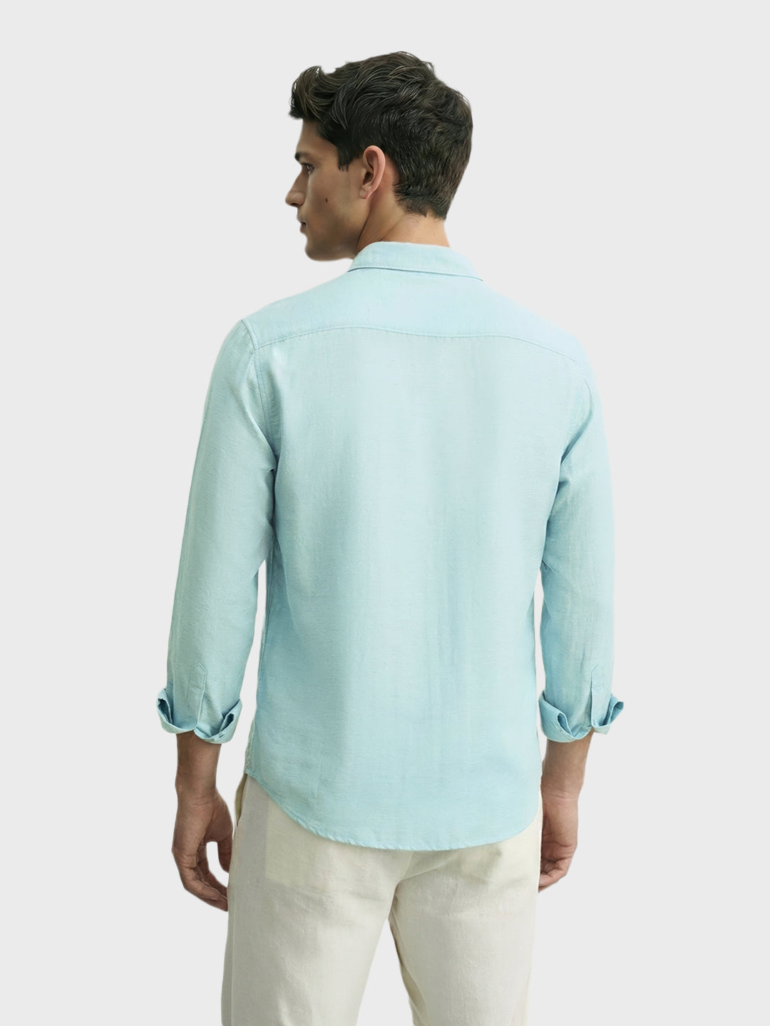 Men's Green Regular Fit Casual Solid Shirt