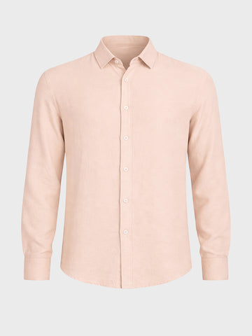 Men's Pink Regular Fit Casual Solid Shirt
