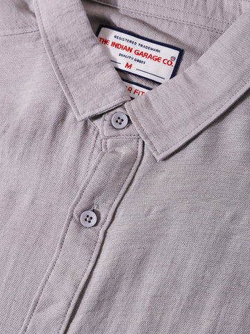 Men's Purple Regular Fit Casual Solid Shirt