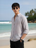 Men's Purple Regular Fit Casual Solid Shirt