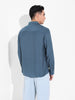 Men's Navy Blue Regular Fit Casual Solid Shirt