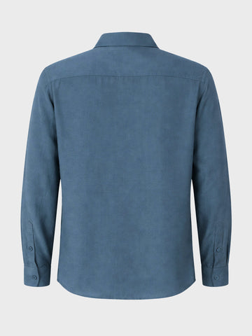 Men's Navy Blue Regular Fit Casual Solid Shirt