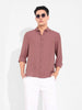 Men's Rust Regular Fit Casual Solid Shirt