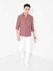 Men's Rust Regular Fit Casual Solid Shirt